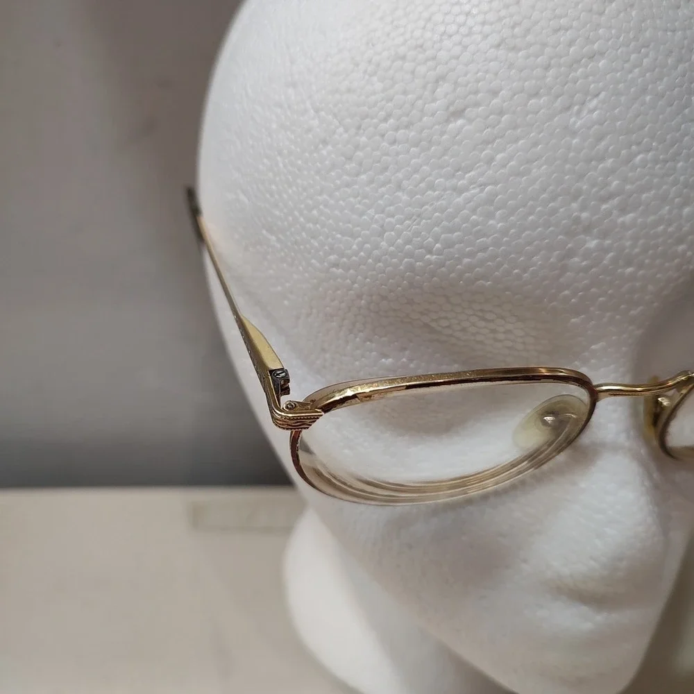 Mirari‎ Italy Vintage Gold Metal Eyeglasses 55-19 Oval 90s Luxury Optical Frame